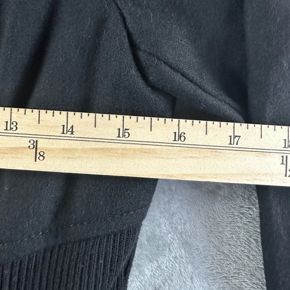 Lovestitch Coat Women's S Black Ribbed Waist Double Breasted - Picture 8 of 11